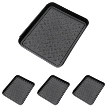 Bandeja decorativa para botas, plástico, conjunto de 4 peças, preta.