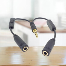 3,5 mm hovedtelefonsplitteradapter forgyldt 1 til 2