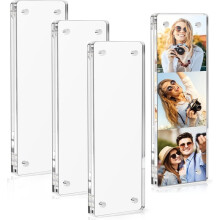 4er-Pack Fotokabinenrahmen 2x6 Bilderrahmen, Acryl Kühlschrankmagnetrahmen, Klarer Acrylrahmen für Den Kühlschrank