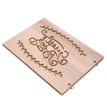 Livre d'or de mariage en bois beige (1 pièce)