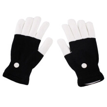Gants de rave LED noirs avec spectacle de lumière 7 couleurs