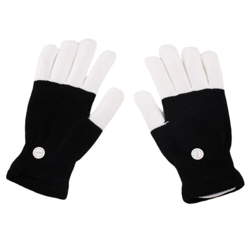 LED rave handsker sort 7-farvet lysshow