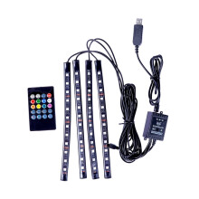 Bande lumineuse néon sans fil 12 LED pour intérieur de voiture