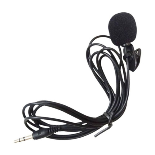 Microfone de lapela mini com fio, conector de 3,5 mm, 1,5 m