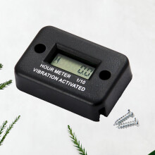 Svart plastmotortimer med LCD-skjerm for bensin