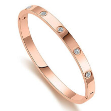 Náramok CZ Bangle Rose z nehrdzavejúcej ocele 7 palcov