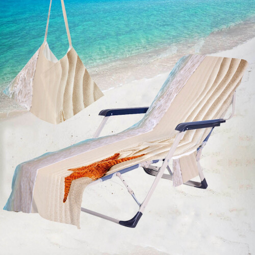 Strandstolsöverdrag Boho Mikrofiber med Sidofickor