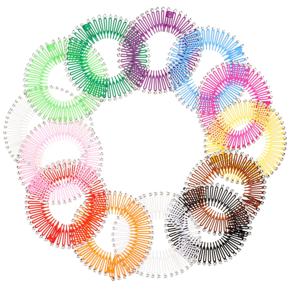 Circular Stretch Hair Combs Flexible 13 pcs