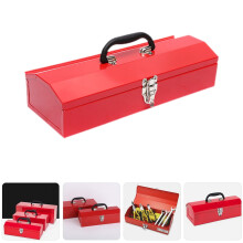 Estuche metálico para herramientas para guardar herramientas esenciales (rojo)