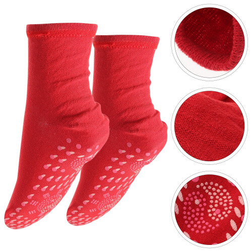 Heizsocken aus Baumwolle und Polyester, rot, 3 Paar