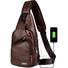 Geantă crossbody pentru femei și bărbați, maro