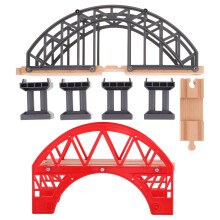 FRCOLOR Wooden Train Bridge Toy Set – 2 Pieces