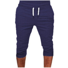 Pantalones cortos deportivos casuales de algodón para hombre con bolsillos