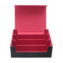 1800+ Card Deck Case for Trading Cards, Magnetic Card Storage Box Top Side-Loading Deck Case Game Cards Box Black+Red