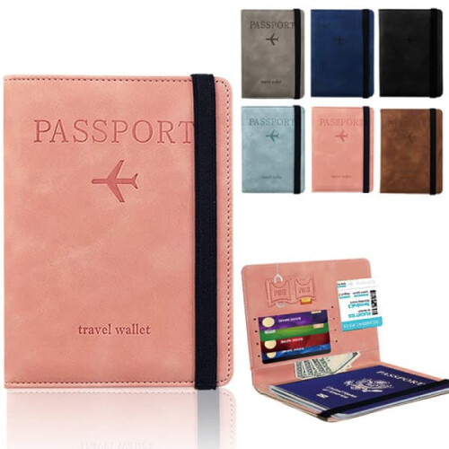 PU RFID passport case black waterproof CDQ 1