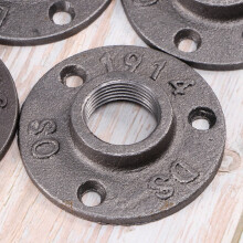 Wandgemonteerde ijzeren fittingen zwart 3/4 inch schroefdraad vloer