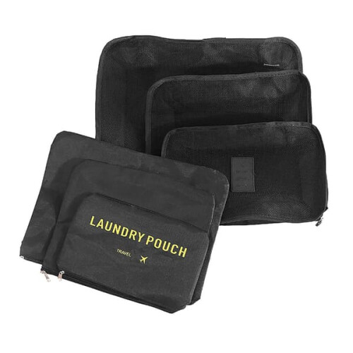 Travel Bags Grey Black 6 pcs 1