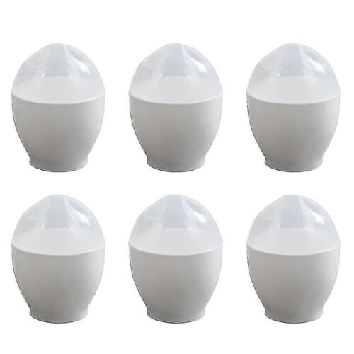 Microwave Egg Steamer Cup Portable Poacher 6 pcs White 2