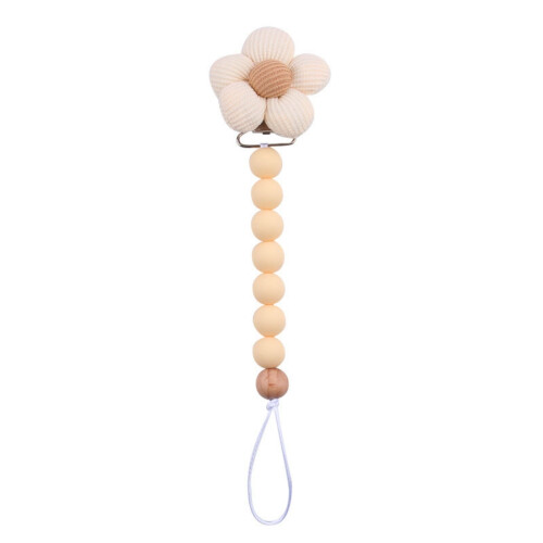 Schnullerclip aus lebensmittelechtem Silikon mit Blumenmuster, 1 Stück