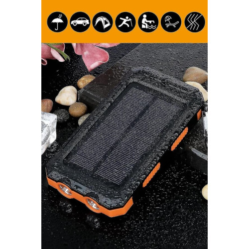 Ηλιακός φορτιστής 20000mAh, Αδιάβροχος φορητός φορτιστής ηλιακού πάνελ Powerbank με 2