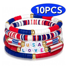 USA-Patriotische Armbänder für Damen mit Sternenflaggen-Design