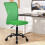 Executive armless office chair with lumbar support, green 1