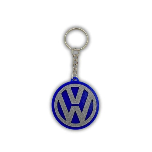 VW keychain emblem blue metal 1