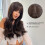 Brown wavy synthetic wig with bangs for women 2