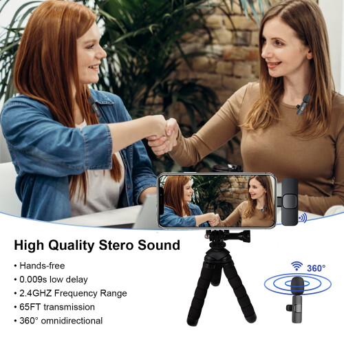 Wireless Lavalier Mic for iPhone iPad 2-Pack 2