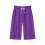 Bermudashorts til dame, ensfarget lilla, bomull og lin, 5 lommer 1