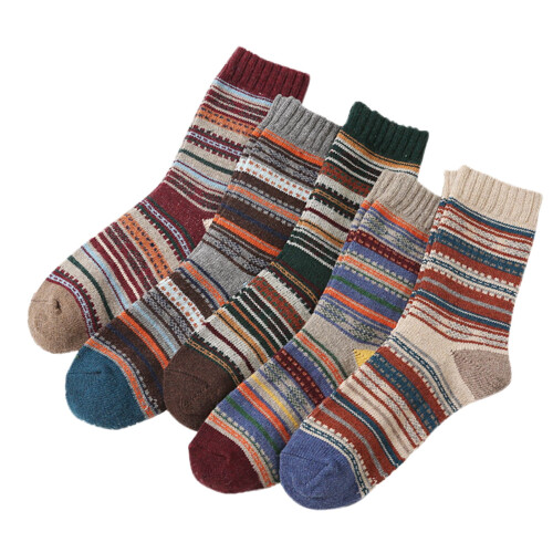 Damstrumpor med vintagemönster och patchwork, 5 par