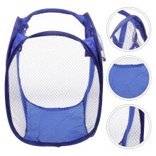 Opvouwbare wasmand van gaas, blauw, 1 set