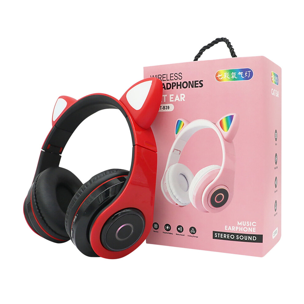Cat Ear Gaming Headset Bluetooth 5.0 Noise Cancelling Mic Light 9181073926075