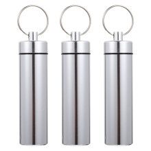 Tandenstokerhouder/Wattenstaafjeshouder Draagbare metalen doos met sleutelhanger