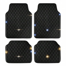 Fotplatta PVC Läder Röd Svart Krona Glitter