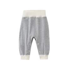 Baby High-Waisted Cotton Snap Pants Solid Color