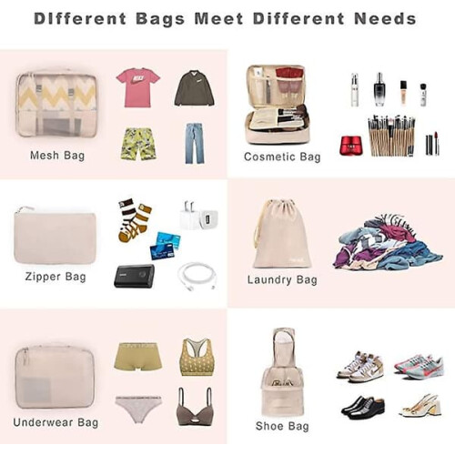 Packing Cubes Travel Organizers Black Set 2