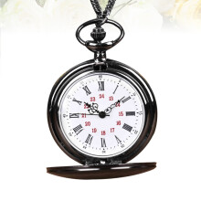 Groot herenzakhorloge van witte legering, rond, 1,8 x 1,8 x 0,6 inch