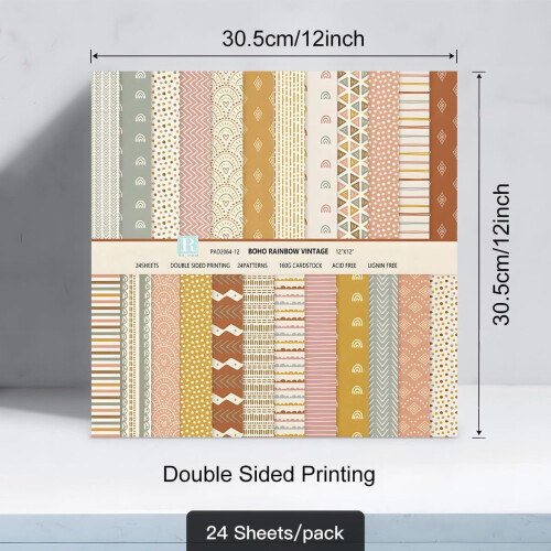 Christmas scrapbook paper 12x12 inches, 24 sheets, 1