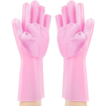 Silicone Pet Grooming and Dishwashing Gloves 1 Pair