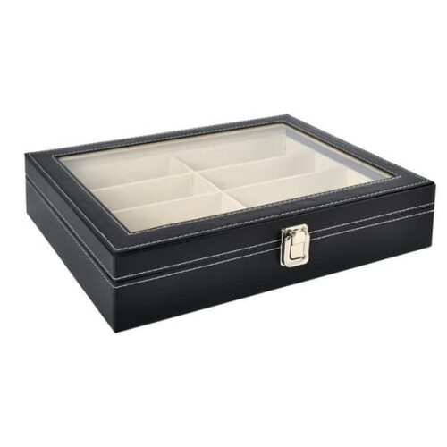 Glasses Storage Box Black 8 Compartments 1