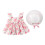 Vestido de verão para bebê menina com suspensórios e chapéu. 1