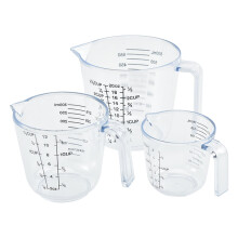 3-teiliges Messbecher-Set aus Klarglas für die Küche