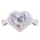 Fáinne diamant cruth grá do mhná, cros rhinestone 1