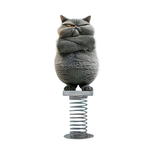 Akryl Blyg Katt Bobblehead2D Platt Vårrörelse Dekor