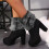 Botas femininas felpudas, quentes, estilo retrô, com zíper e 1