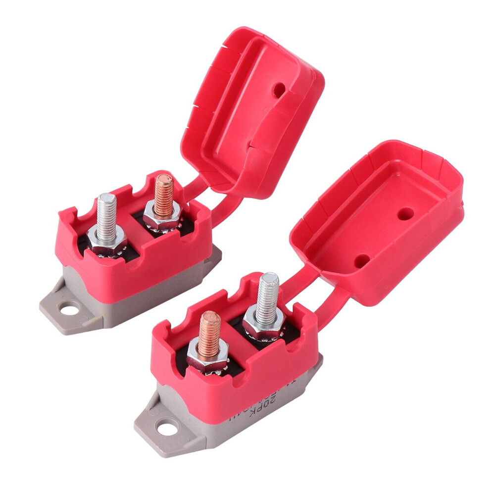 Automatic Reset Circuit Breaker 12V/24V 50A Bolt Type 2 Pcs Red/Grey 9181073928833