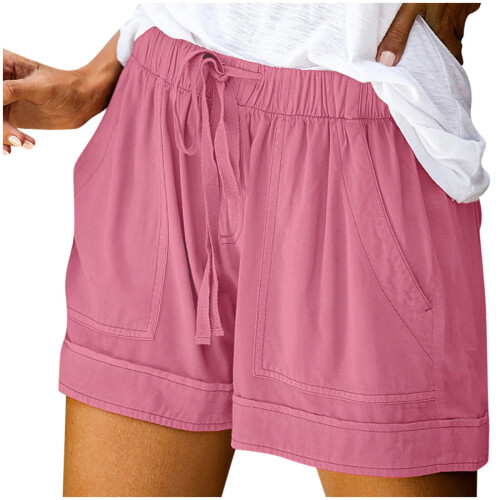 Damebermudashorts Vintage Solid Boho Løs Pasform med