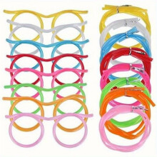 24 Stück Plastikring-Trinkhalme für Partys