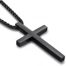 Herren-Kreuzkette, Edelstahl 316L, 56-66 cm